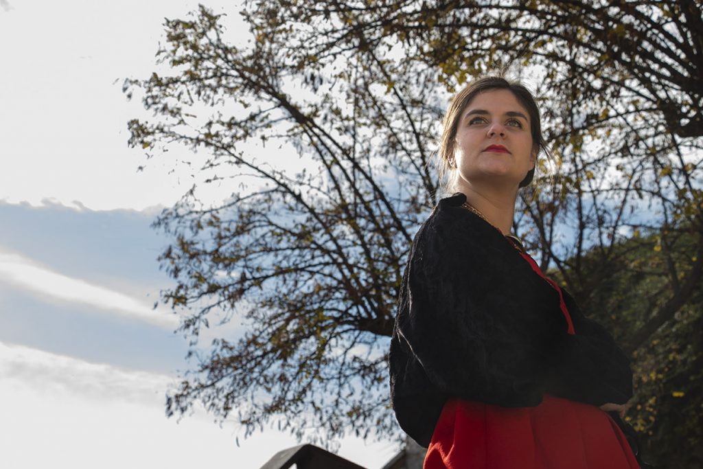 Look navideño, vestido rojo